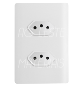 Conjunto Tomada Dupla 10A 4x2 - Novara Branco Total